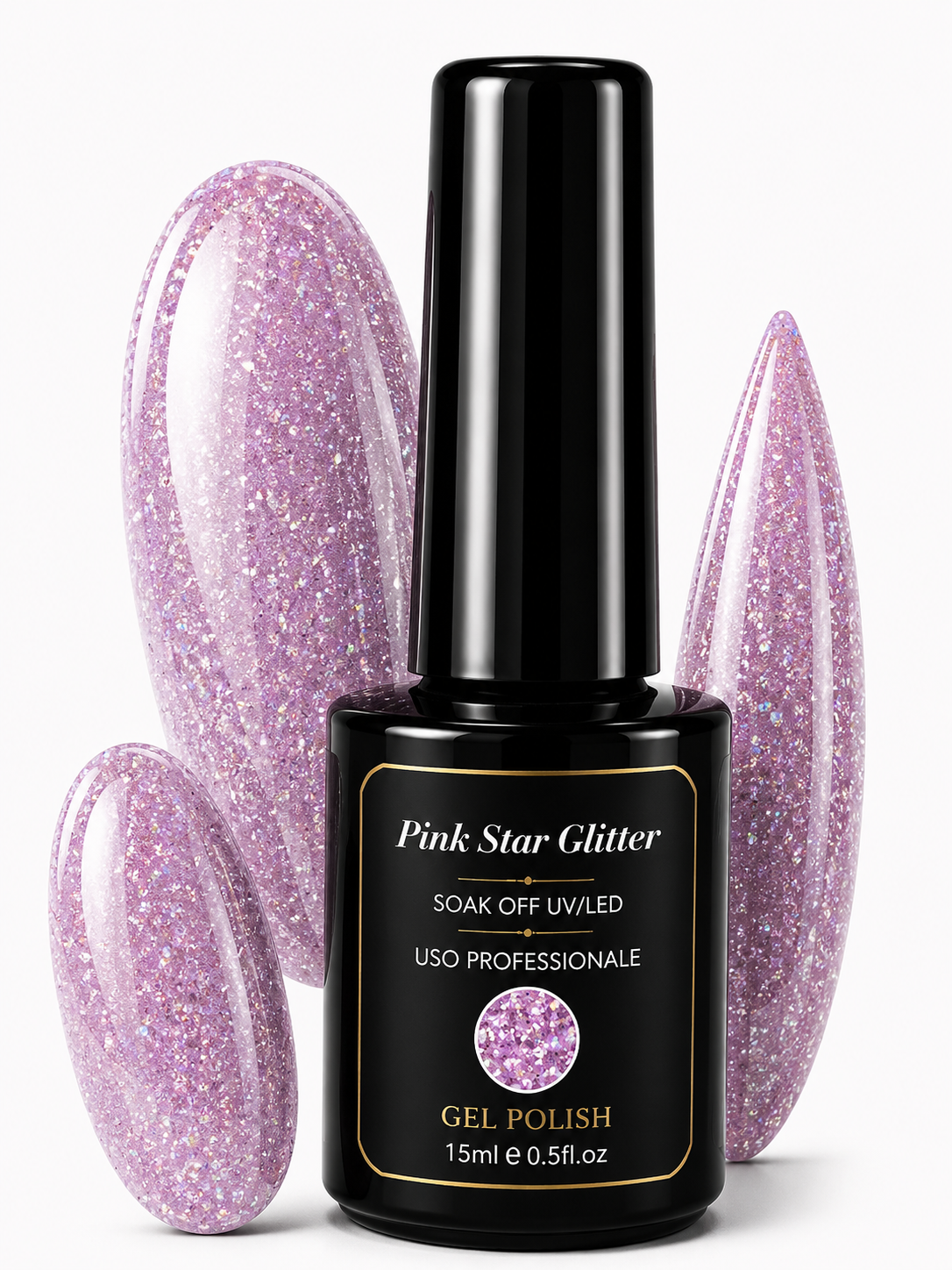 Gel Polish Essence Pink Star Glitter
